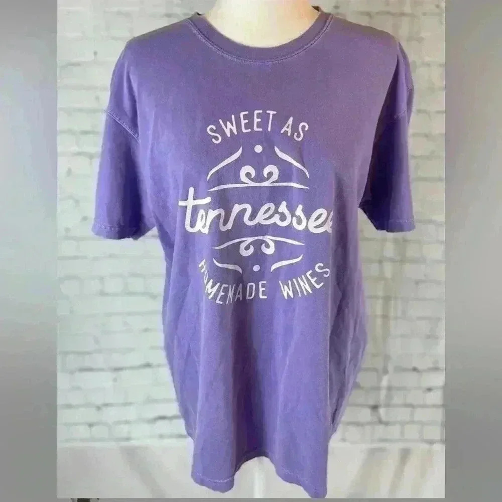 Sweet as homemade Tennessee wine purple comfort colors T shirt adult‎ size L